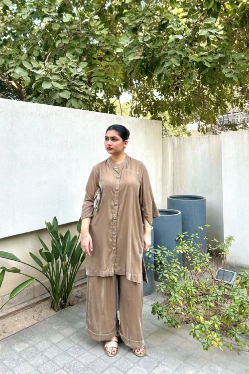 Velvet teddy in beige (2PC)